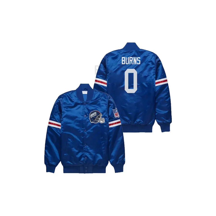 Brian Burns New York Giants Satin Bomber Jacket