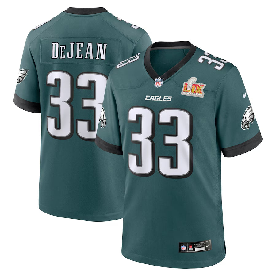 Men's Philadelphia Eagles Cooper DeJean Nike Midnight Green Super Bowl LIX Game Jersey