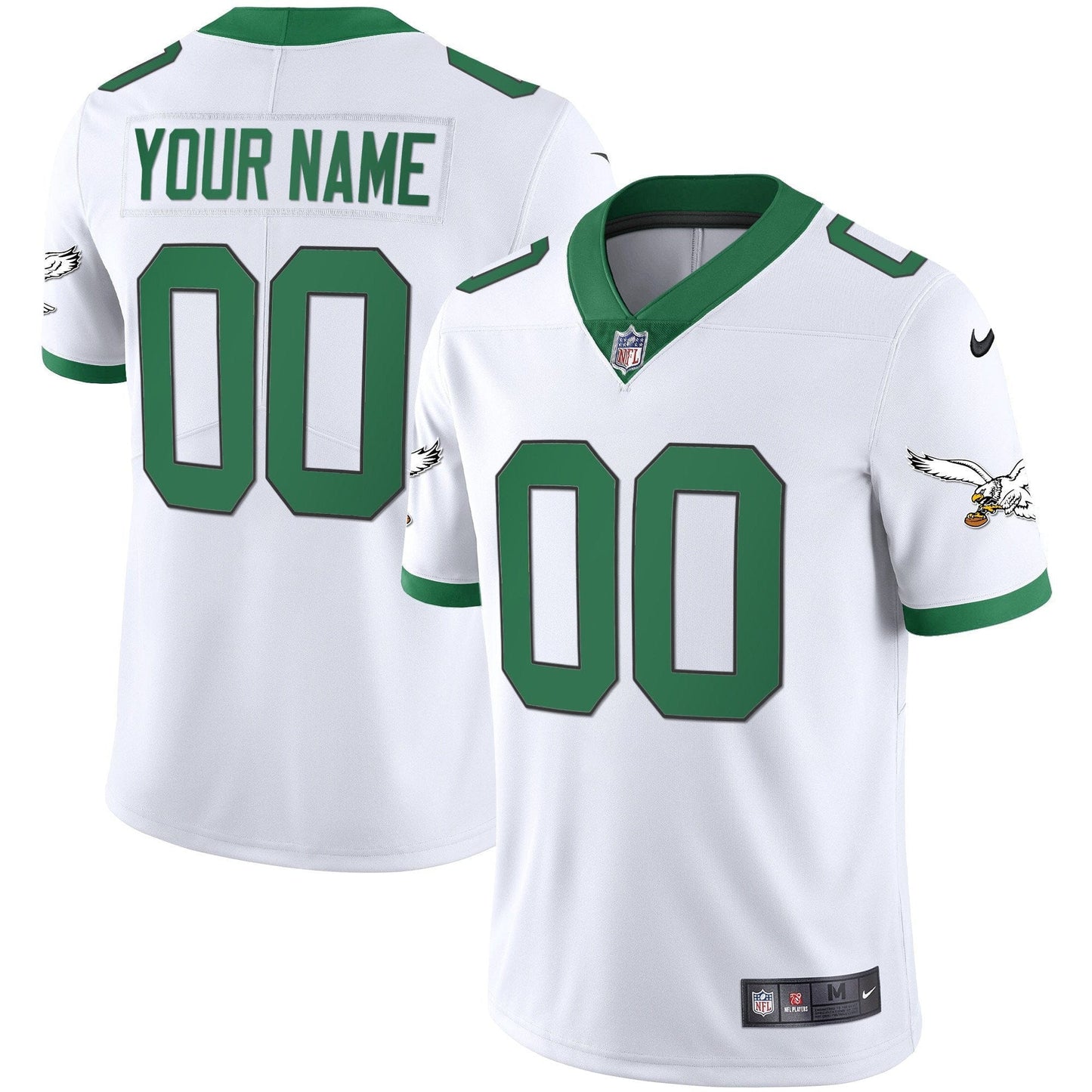 Kelly Green Custom Philadelphia Eagles Throwback Jersey