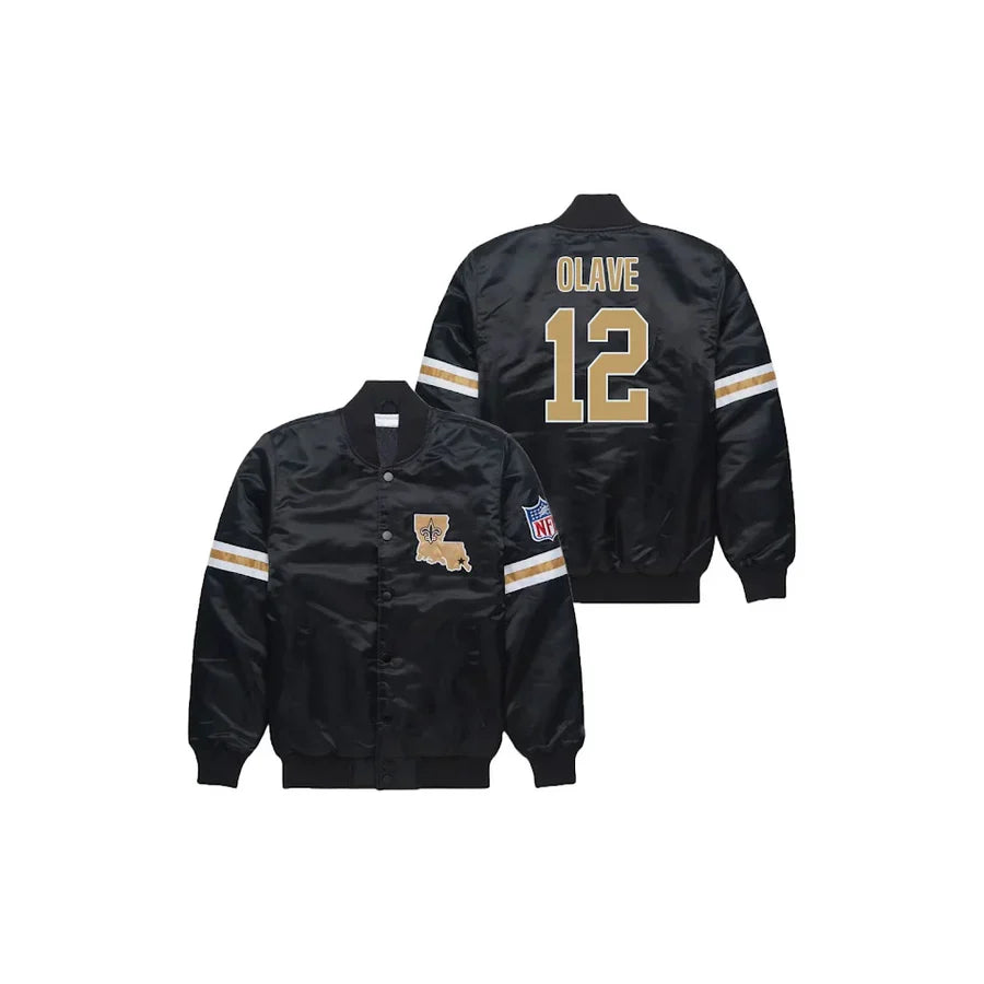 Chris Olave New Orleans Saints Satin Bomber Jacket