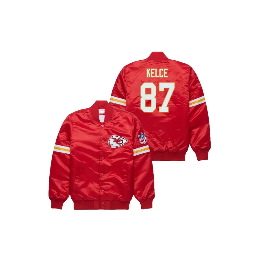 Travis Kelce Kansas City Chiefs Satin Bomber Jacket