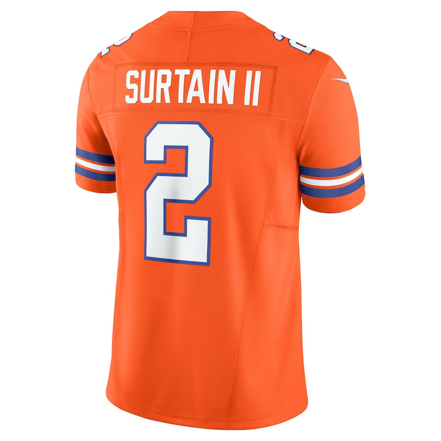 Patrick Surtain II Denver Broncos Alternate Mile High Collection 1977 Throwback Vapor F.U.S.E. Limited Jersey - Orange