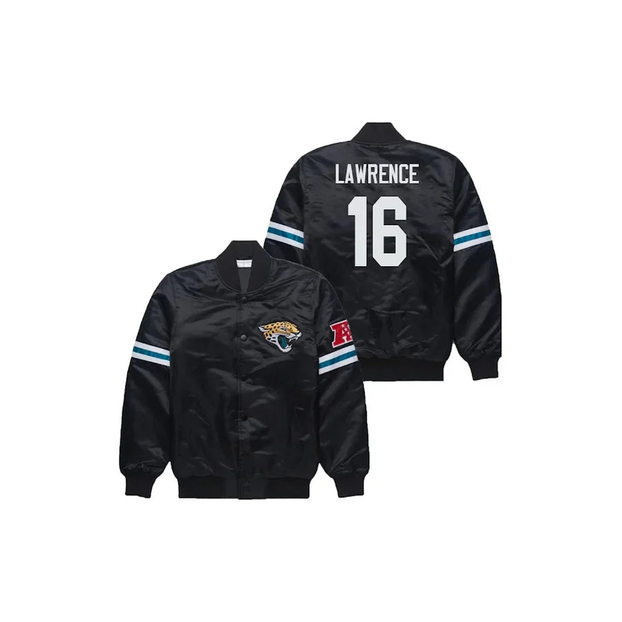 Trevor Lawrence Jacksonville Jaguars Satin Bomber Jacket