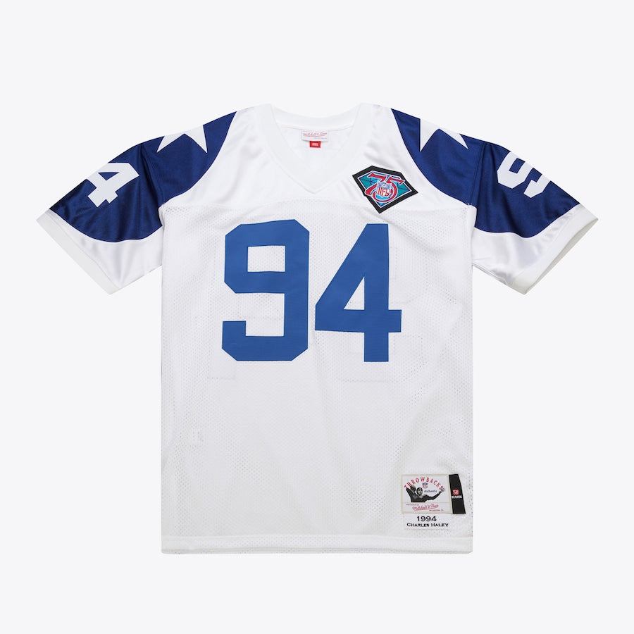 Men's Charles Haley White Dallas Cowboys 1994 Jersey