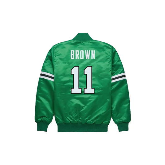 AJ Brown Philadelphia Eagles Satin Bomber Jacket