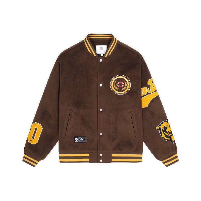 Chicago Bears American Vintage Jacket Brown Embroidered Coat