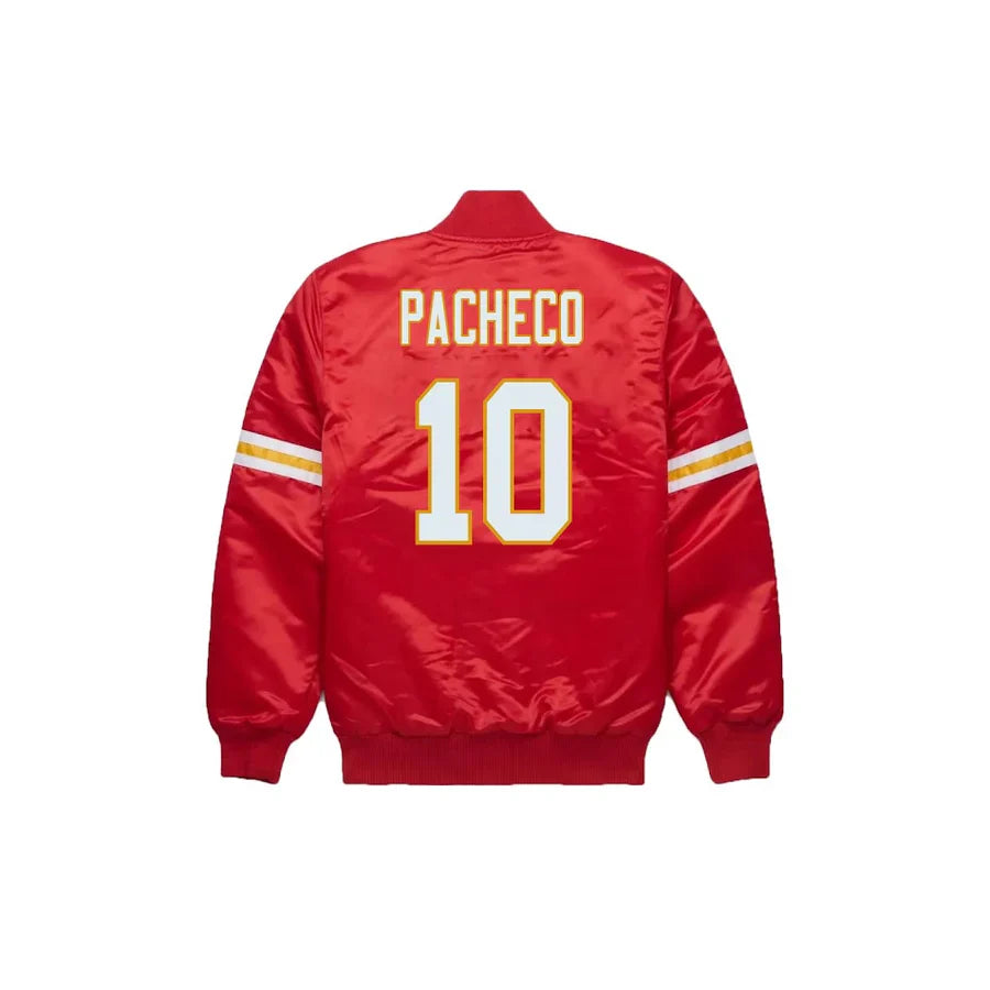 Isiah Pacheco Kansas City Chiefs Satin Bomber Jacket