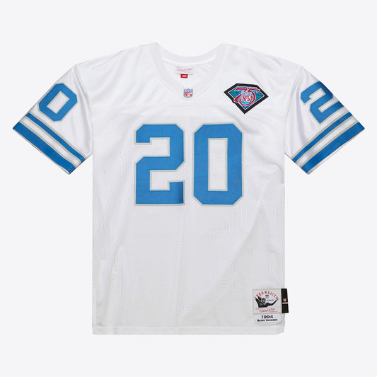 Men's Barry Sanders White Detroit Lions 1994  Jersey