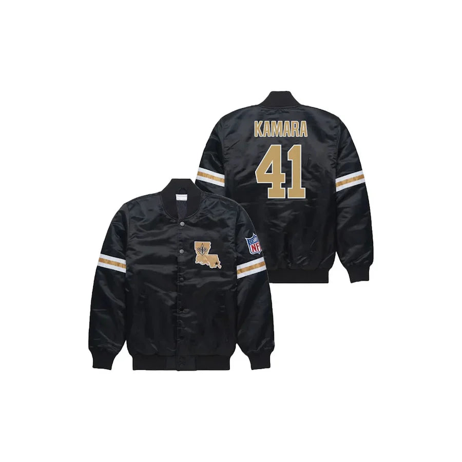 Alvin Kamara New Orleans Saints Satin Bomber Jacket