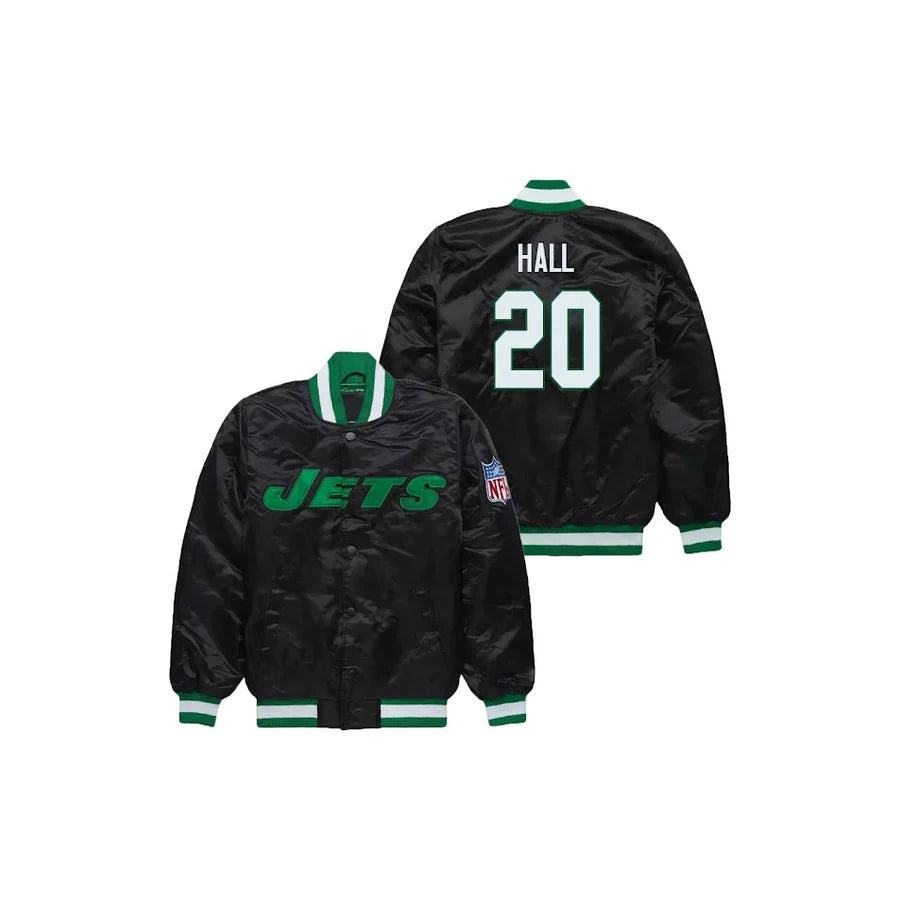 Breece Hall New York Jets Satin Bomber Jacket