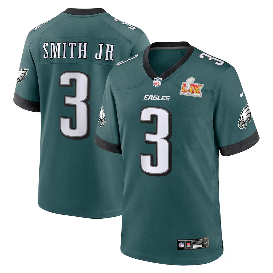 Men's Philadelphia Eagles Nolan Smith Nike Midnight Green Super Bowl LIX Game  Jersey