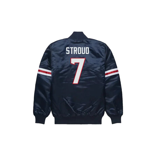 CJ Stroud Houston Texans Satin Bomber Jacket