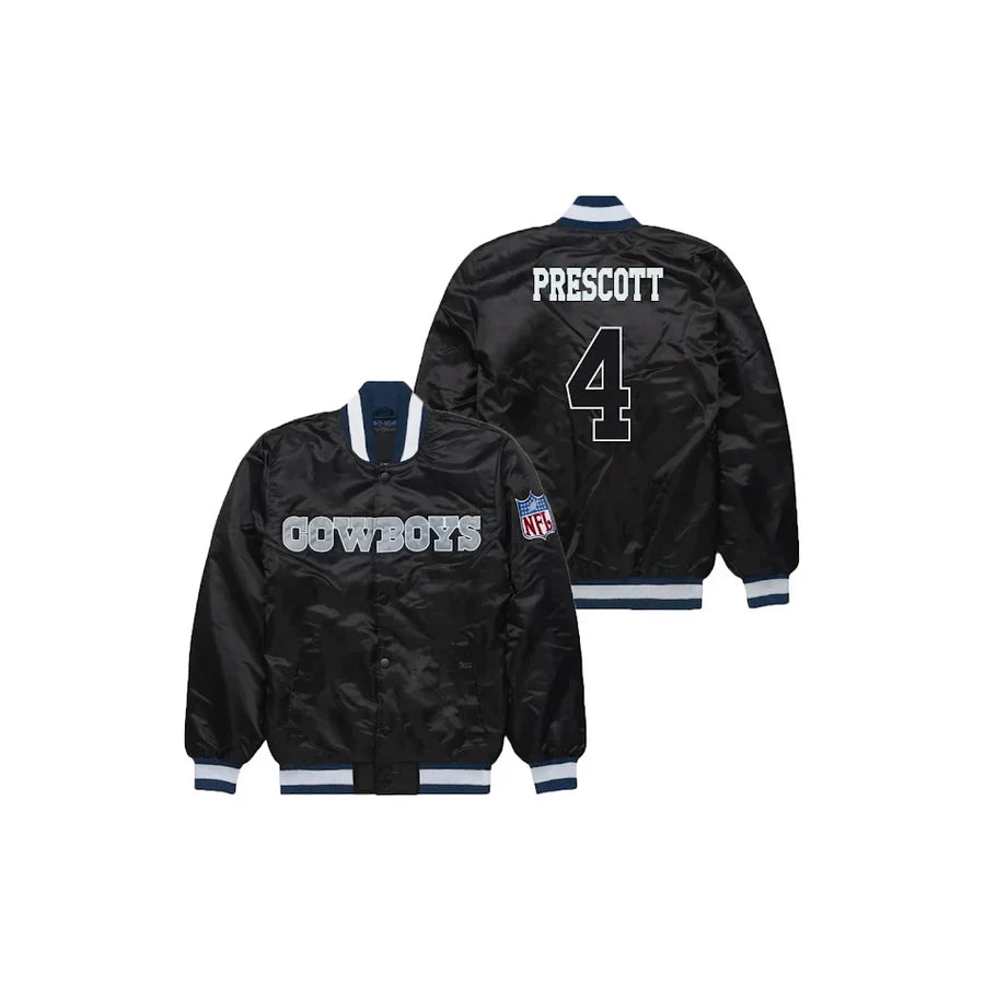 Dak Prescott Dallas Cowboys Satin Bomber Jacket