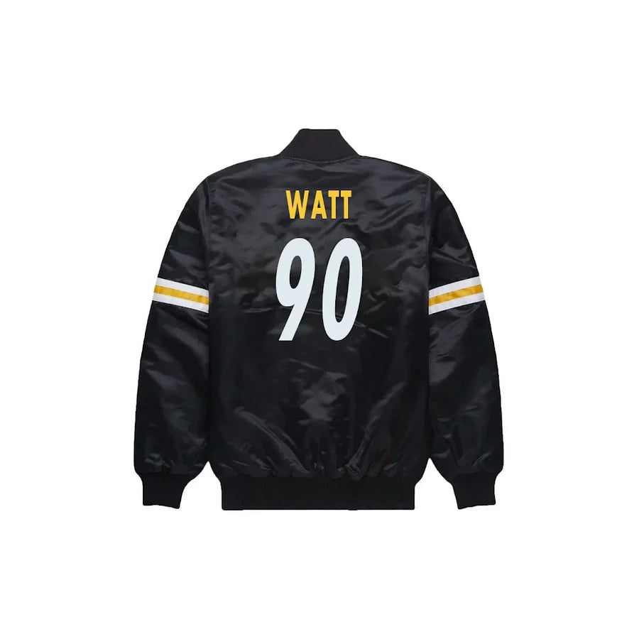 TJ Watt Pittsburgh Steelers Satin Bomber Jacket