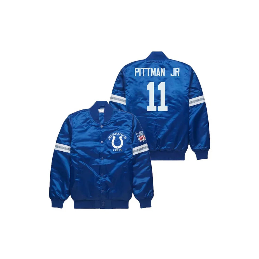 Michael Pittman Jr Indianapolis Colts Satin Bomber Jacket