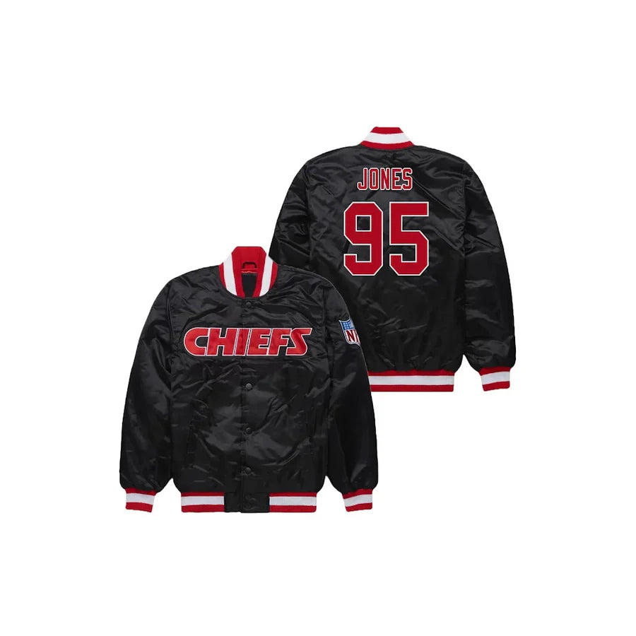 Chris Jones Kansas City Chiefs Satin Bomber Jacket