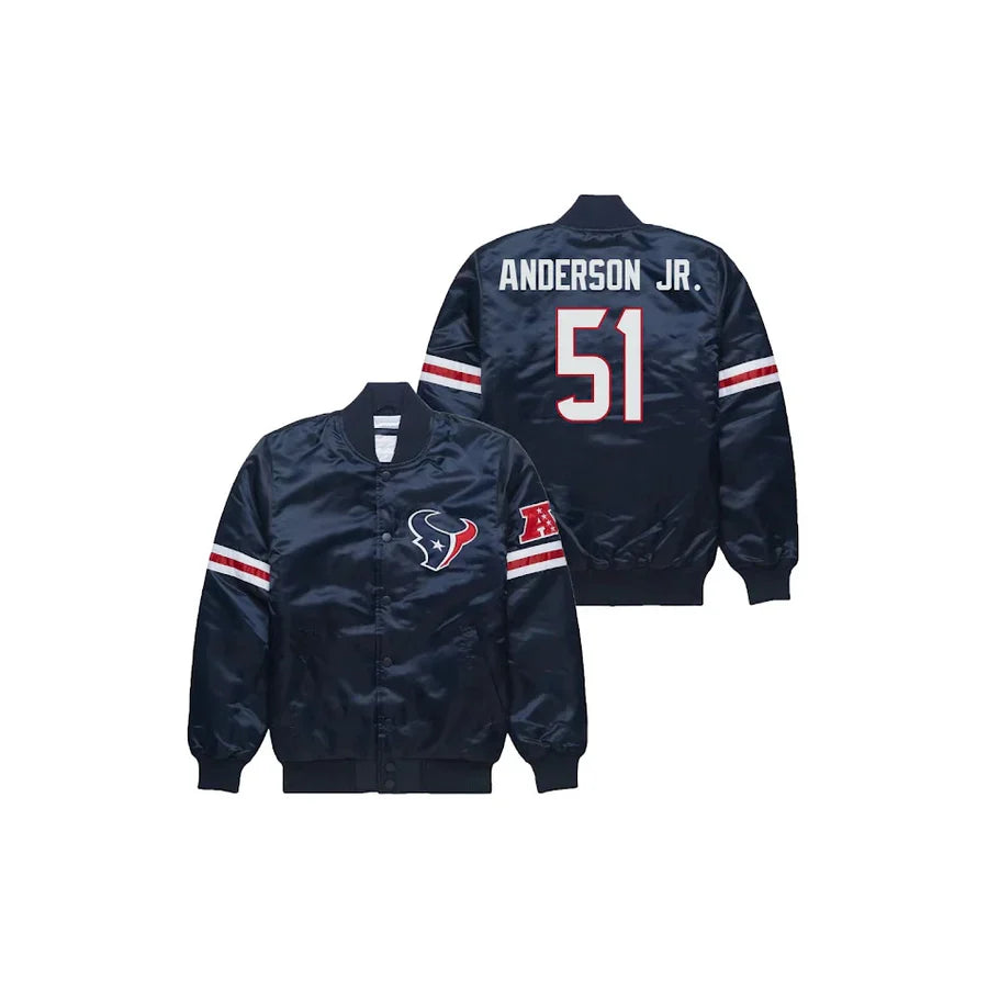 Will Anderson Jr Houston Texans Satin Bomber Jacket