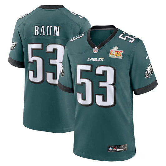 Men's Philadelphia Eagles Zack Baun Nike Midnight Green Super Bowl LIX Game Jersey