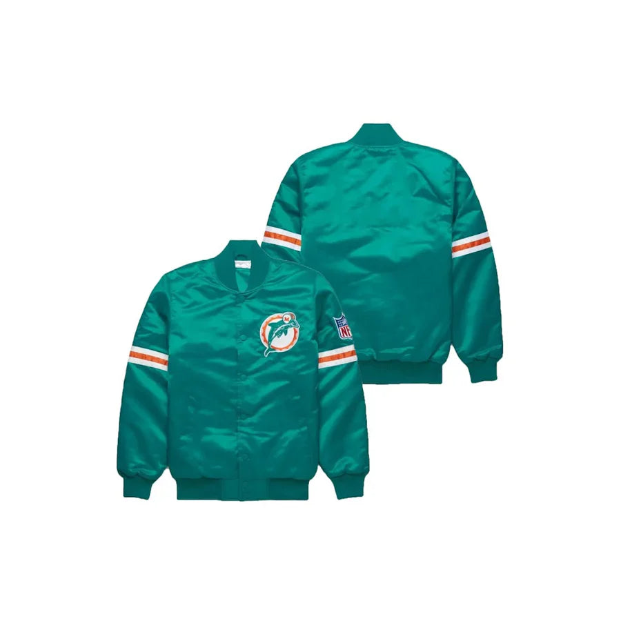 Miami Dolphins Satin Bomber Jacket