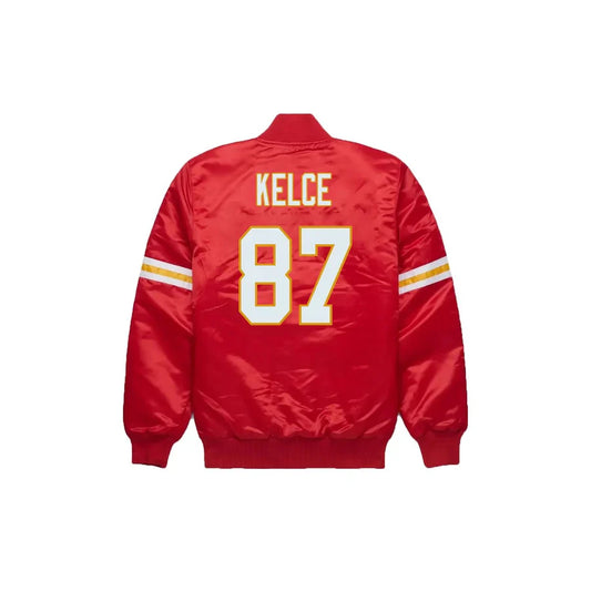 Travis Kelce Kansas City Chiefs Satin Bomber Jacket