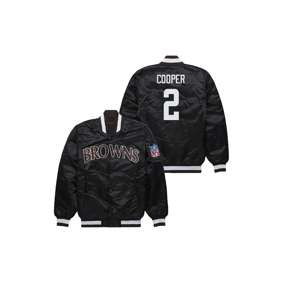 Amari Cooper Cleveland Browns Satin Bomber Jacket