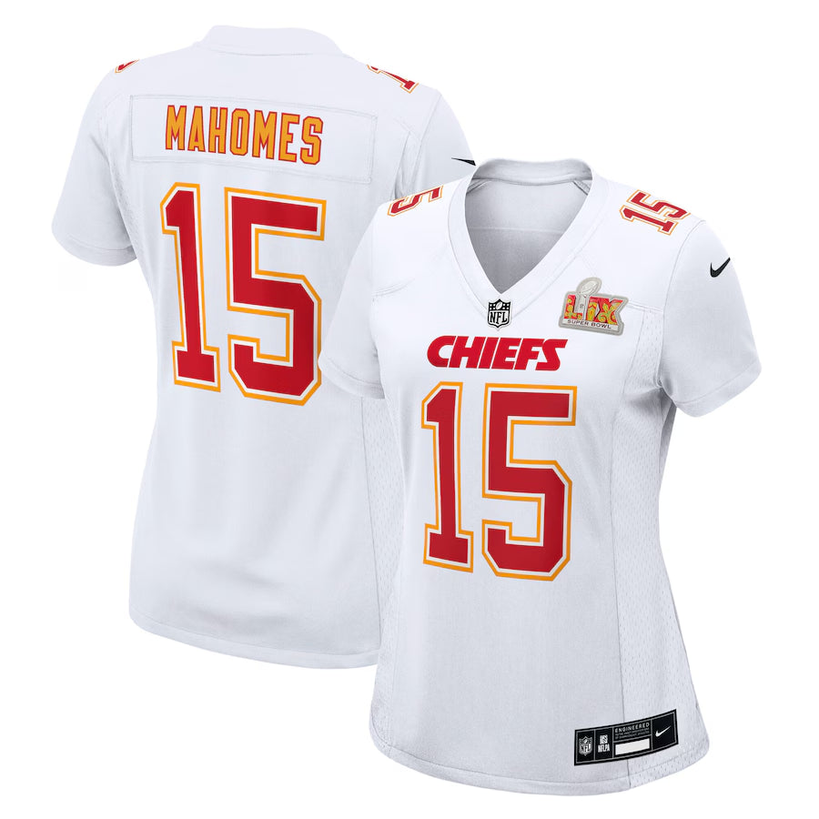 Women's Kansas City Chiefs Patrick Mahomes Nike Tundra White Super Bowl LIX Fashion Game Jersey