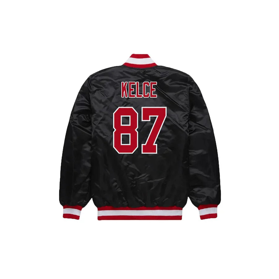 Travis Kelce Kansas City Chiefs Satin Bomber Jacket