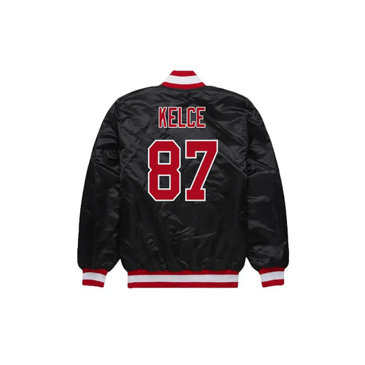 Travis Kelce Kansas City Chiefs Satin Bomber Jacket