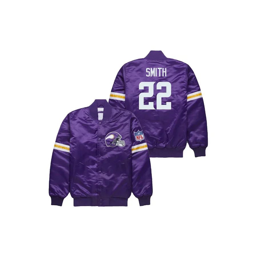 Harrison Smith Minnesota Vikings Satin Bomber Jacket