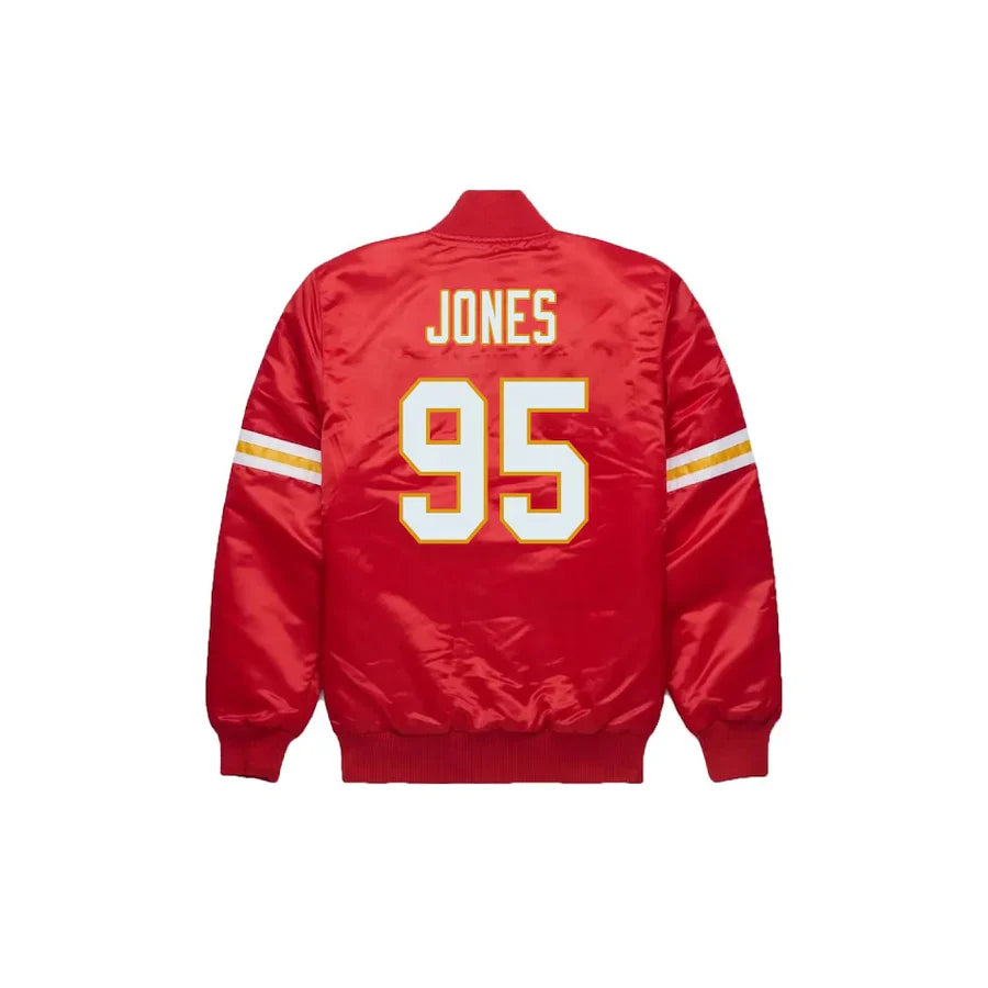 Chris Jones Kansas City Chiefs Satin Bomber Jacket