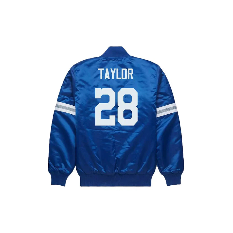 Jonathan Taylor Indianapolis Colts Satin Bomber Jacket