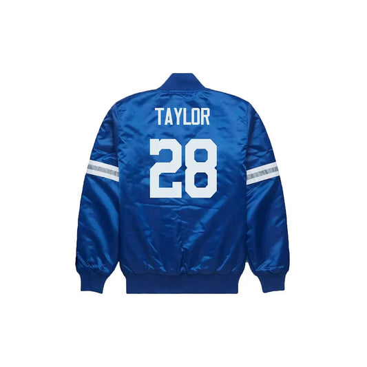 Jonathan Taylor Indianapolis Colts Satin Bomber Jacket