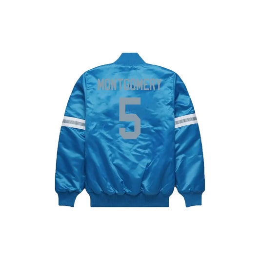 David Montgomery Detroit Lions Satin Bomber Jacket