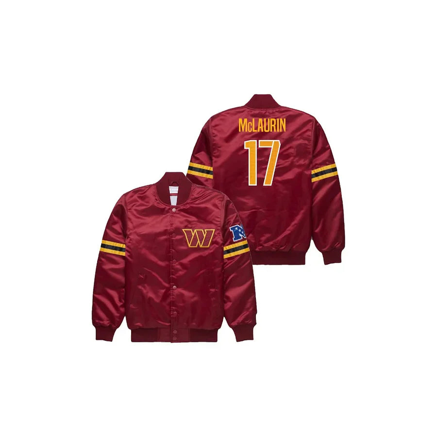 Terry McLaurin Washington Commanders Satin Bomber Jacket