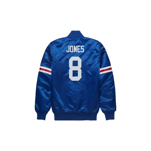 Daniel Jones New York Giants Satin Bomber Jacket