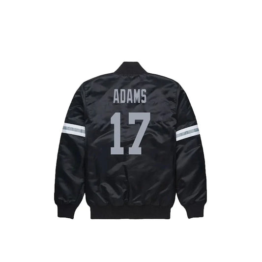 Davante Adams Las Vegas Raiders Satin Bomber Jacket