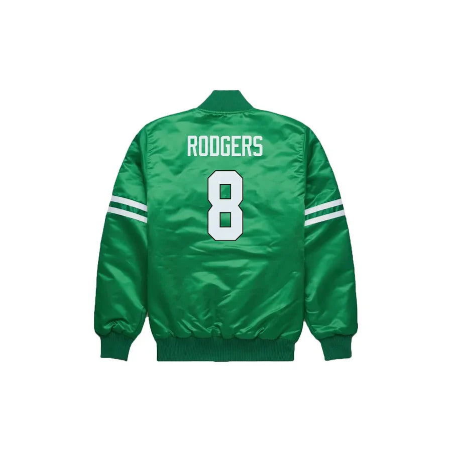 Aaron Rodgers New York Jets Satin Bomber Jacket