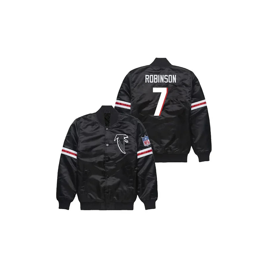 Bijan Robinson Atlanta Falcons Satin Bomber Jacket