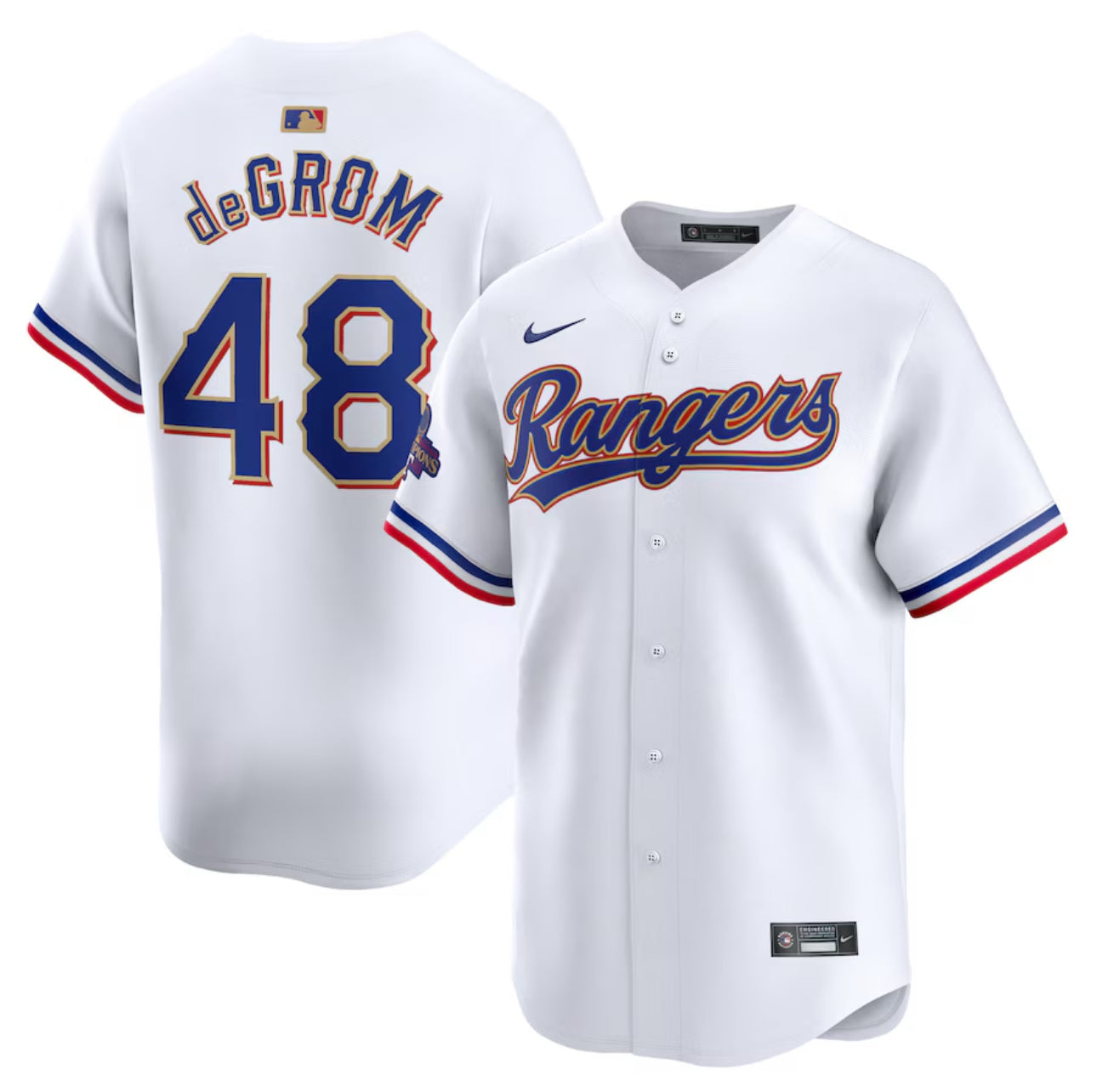 Jacob DeGrom Texas Rangers Gold Edition Jerseys