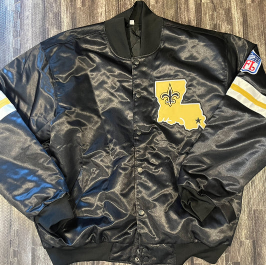 CLEARANCE New Orleans Saints Satin Bomber Jacket