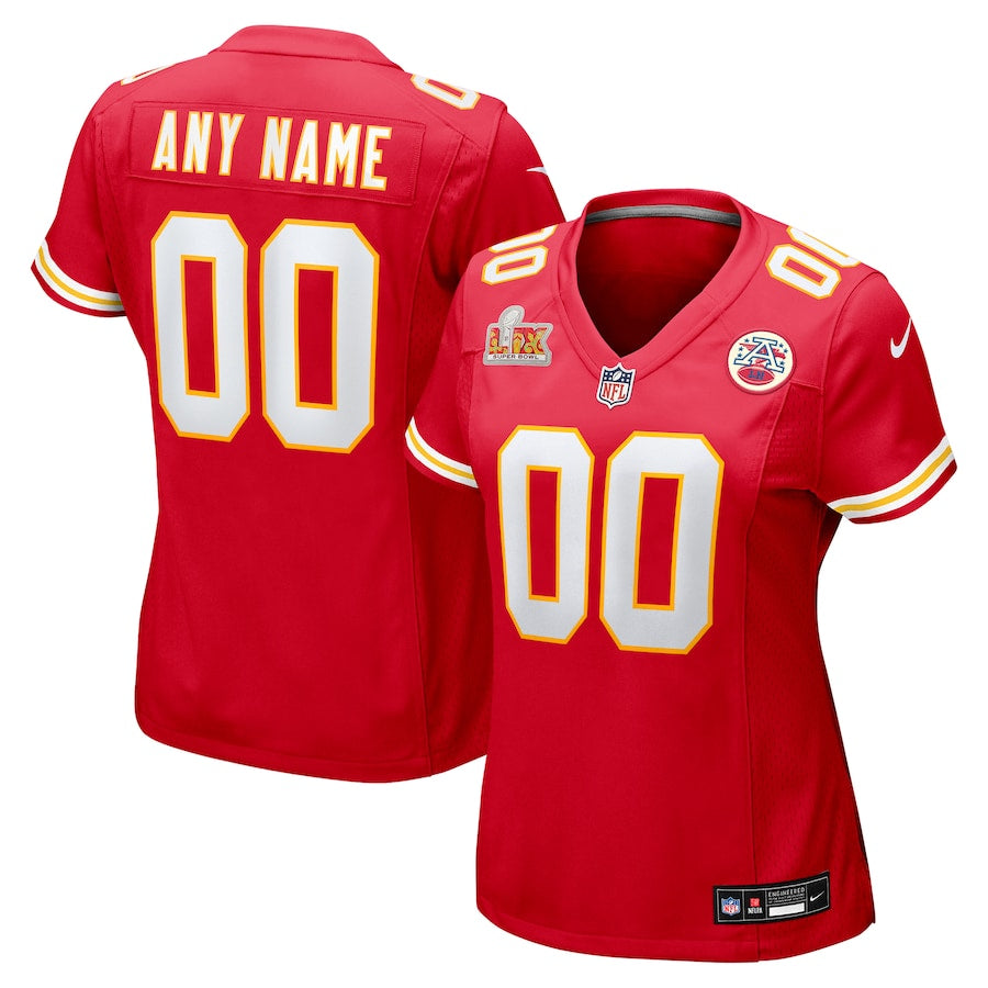 Women's Kansas City Chiefs Nike Red Super Bowl LIX Custom Game Jersey