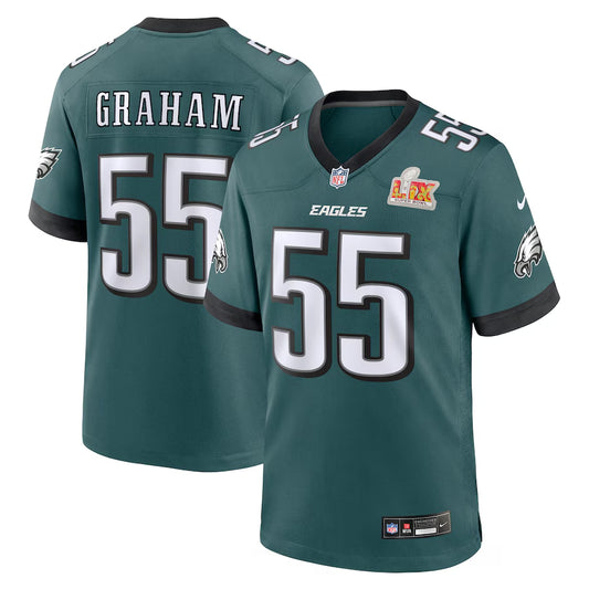 Men's Philadelphia Eagles Brandon Graham Nike Midnight Green Super Bowl LIX Game Jersey