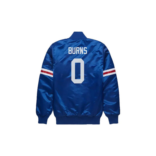 Brian Burns New York Giants Satin Bomber Jacket