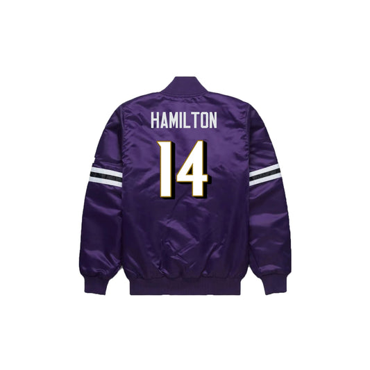 Kyle Hamilton Baltimore Ravens Satin Bomber Jacket