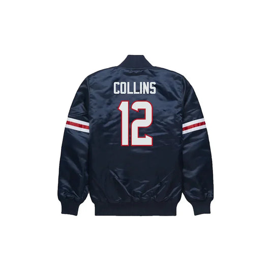 Nico Collins Houston Texans Satin Bomber Jacket