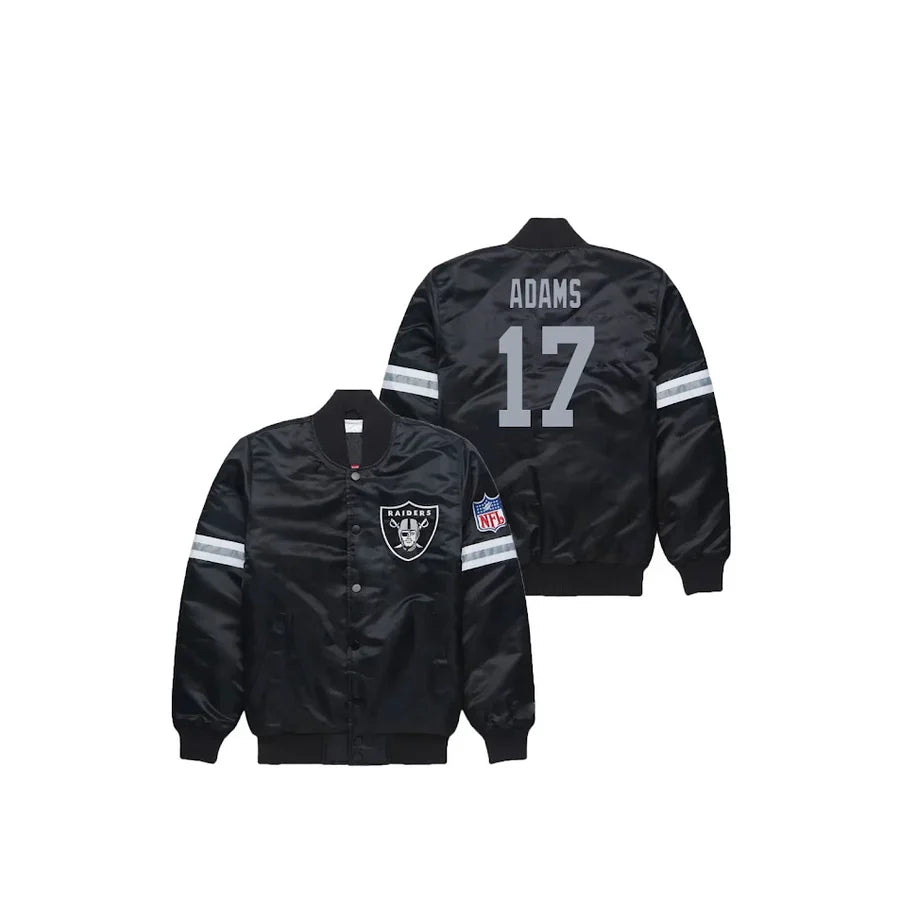 Davante Adams Las Vegas Raiders Satin Bomber Jacket