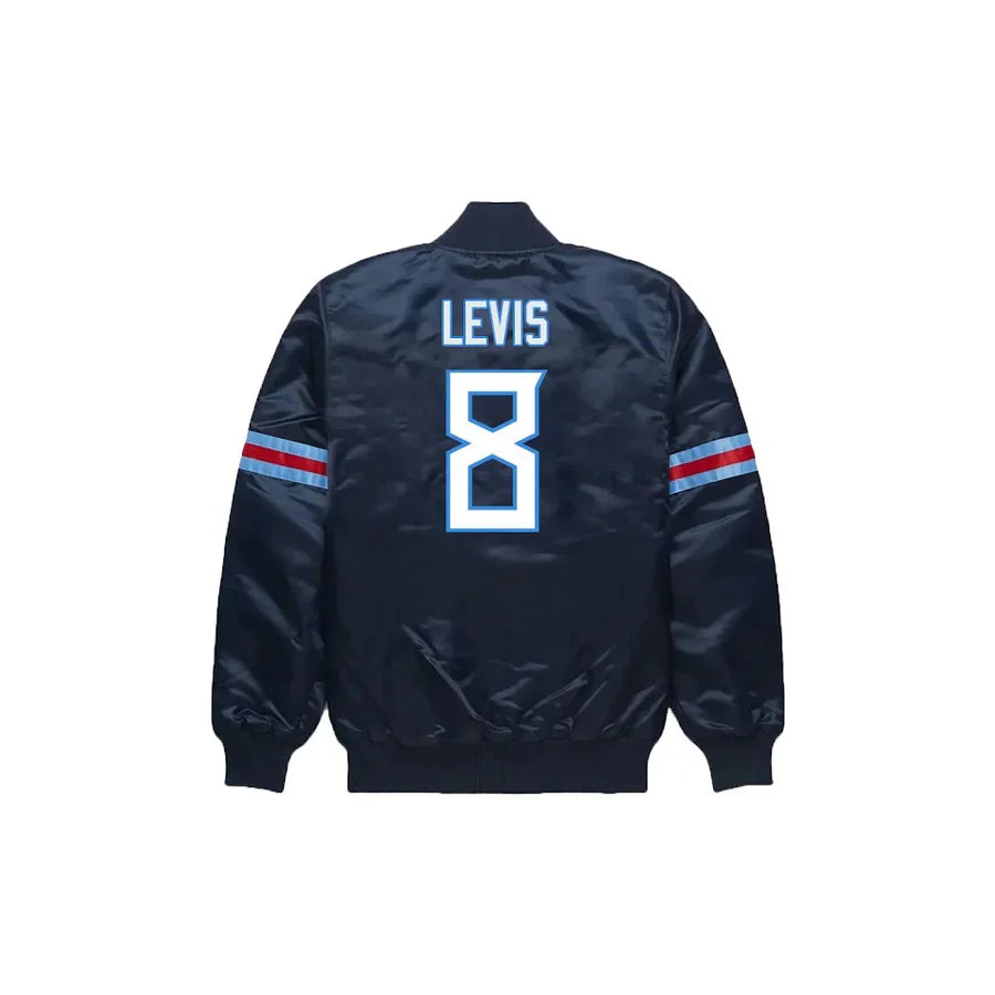 Will Levis Tennessee Titans Satin Bomber Jacket