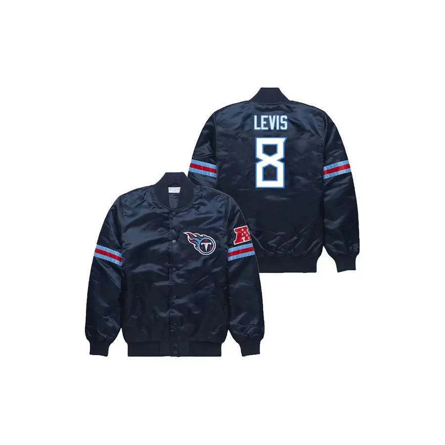 Will Levis Tennessee Titans Satin Bomber Jacket