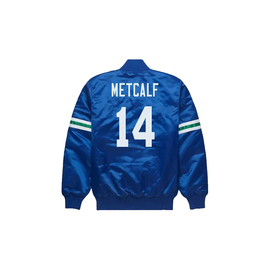 DK Metcalf Seattle Seahawks Satin Bomber Jacket