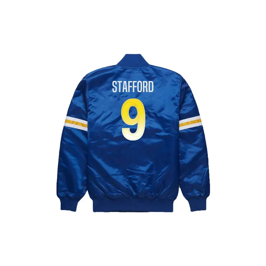 Mathew Stafford Los Angeles Rams Satin Bomber Jacket